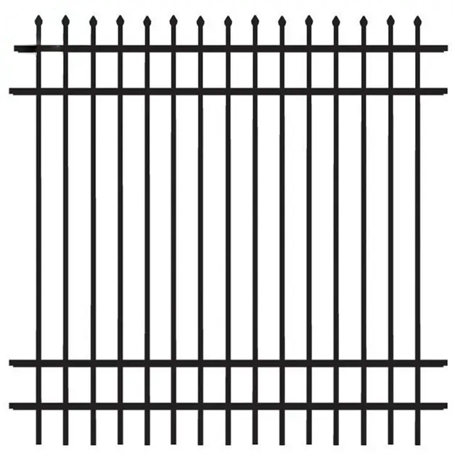 Factory wholesale price black modern fence and posts garden buildings welded iron fence with entrance gate