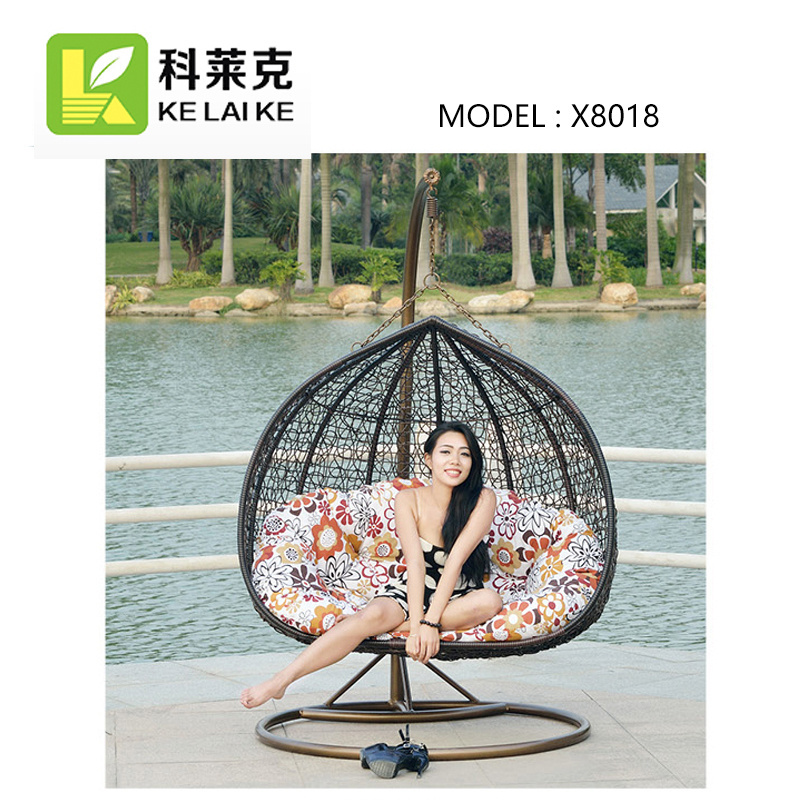 Round Rattan Bird Nest Balcony Adult Cheap Outdoor Indoor Wicker Cocoon Hanging Swing Egg Chair With Stand