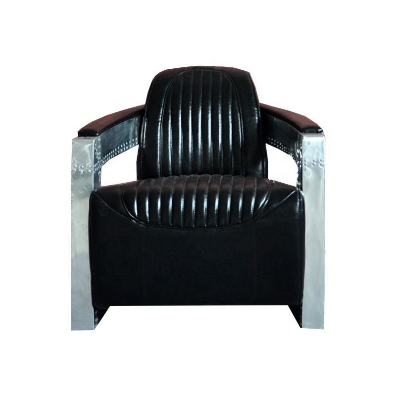 Aviator Furniture Manufacturer Aviator Armchair black Leather living room leather chair for cigar lounge furniture