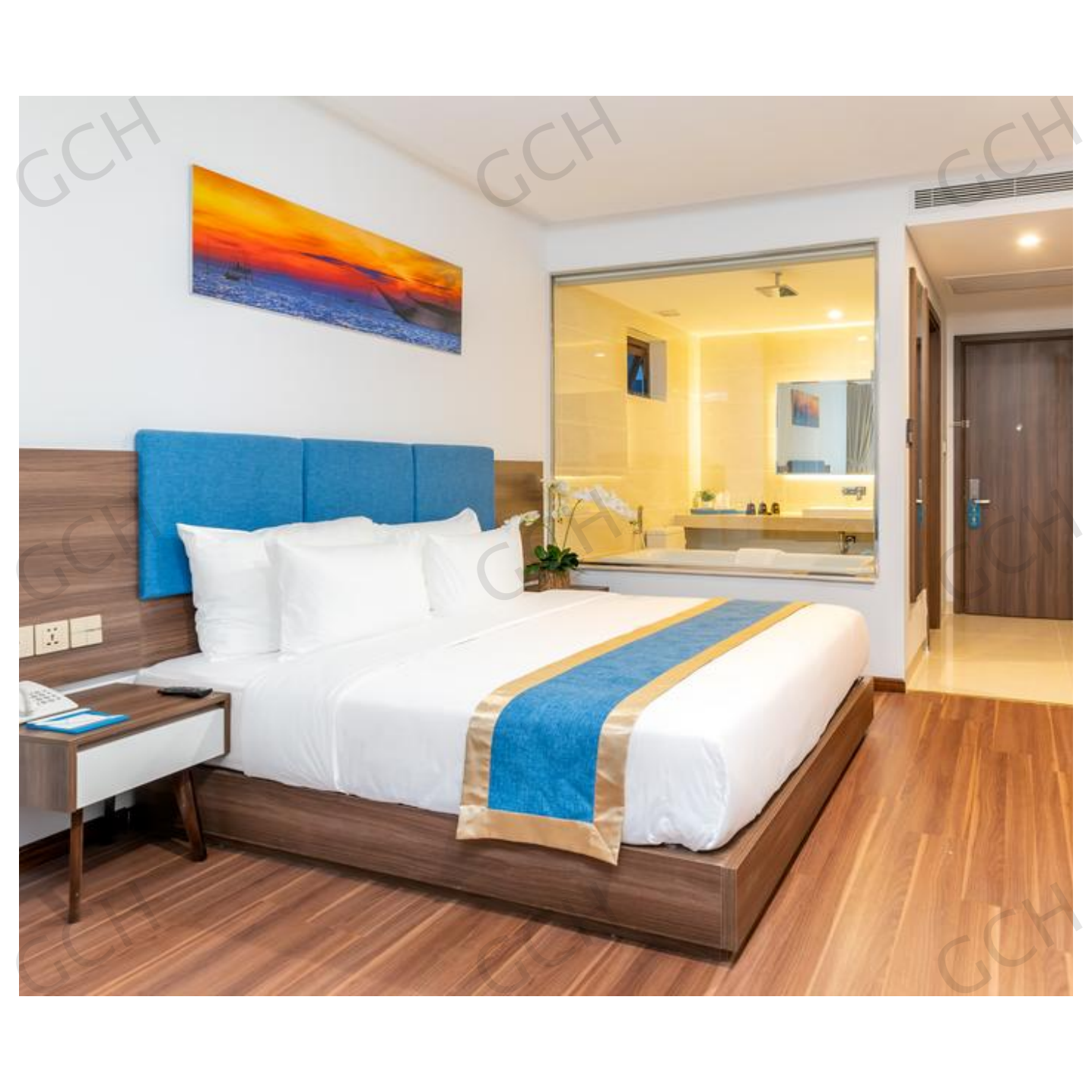 Contemporary hotel furniture 5 star Marriott hotel bedroom loose furniture mill work custom made design