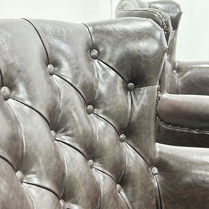 Chesterfield Mallory Flat Wing High Back Wing Chair Antique Brown Brass Leather In Queen Anne Style  Leather Club Chair