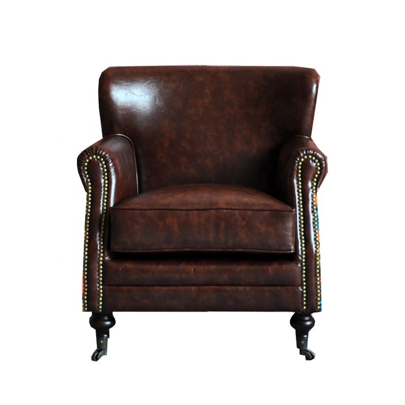 Hot selling american leather chair cigar bar furniture leather chair cigar lounge side chair Living Room furniture