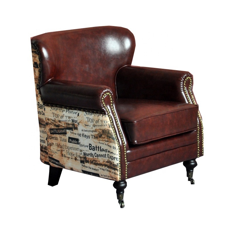 Hot selling american leather chair cigar bar furniture leather chair cigar lounge side chair Living Room furniture