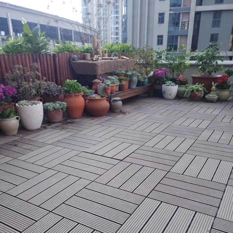 2019 hot sale outdoor interlocking wpc floor diy deck tiles/sports flooring/rubber wood floor decking