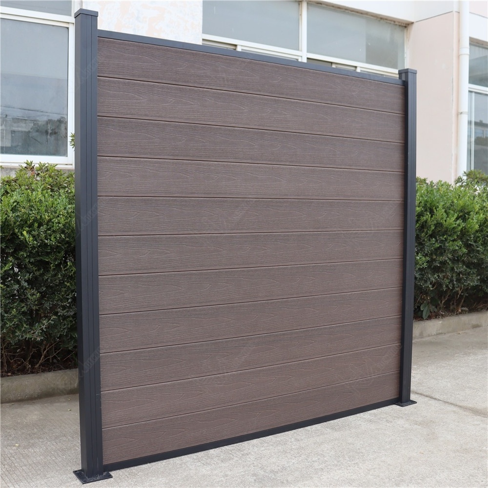 Wholesale Black Design Garden Privacy Safety Cheap Fence Panels UV Resistance Wood Plastic Composite WPC Garden Buildings Fence