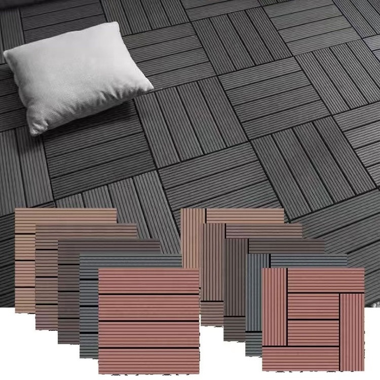 Exterior usage durable waterproof weather resistant flooring tile WPC interlocking decking tiles outdoor