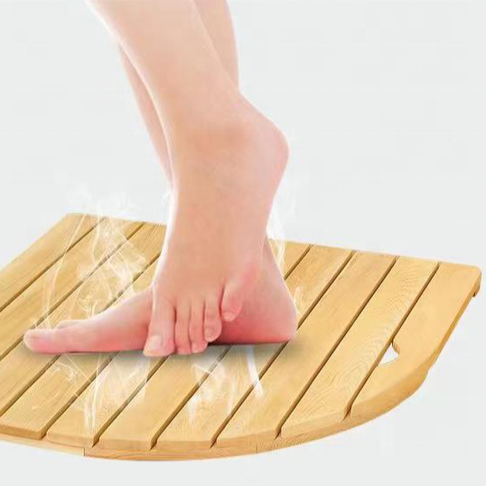 Wood Foot Pedal Spa Shower Teak Anti-slip Bathroom Bath Mat AB Modern Natural Customized Solid Indoor Online Technical Support