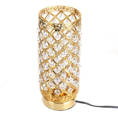 Simple crystal USB desk lamp warm and warm hollow out living room dining room bedroom bedside desk lamp