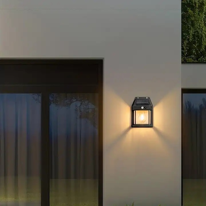 Intelligent induction solar courtyard light household outdoor waterproof small night light solar wall light