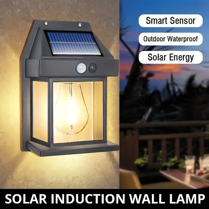 Intelligent induction solar courtyard light household outdoor waterproof small night light solar wall light