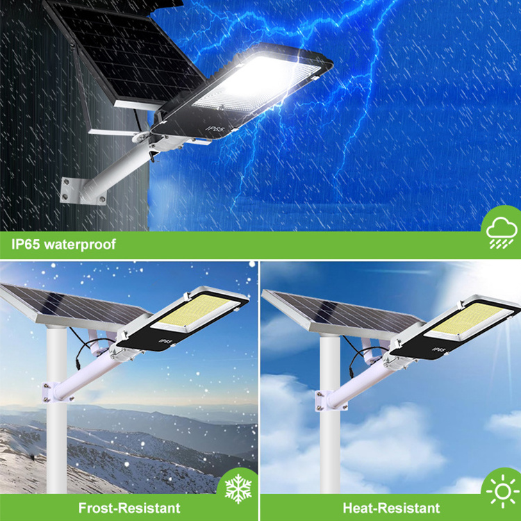 Intelligent light controlled courtyard light remote control outdoor waterproof aluminum shell 1000W 500W solar LED street light