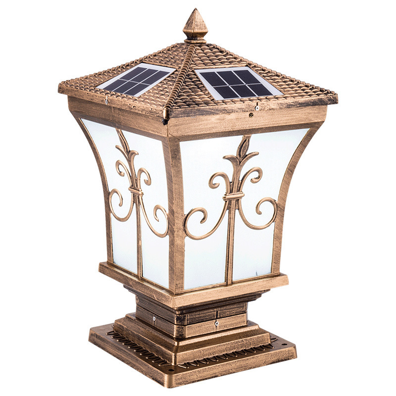 LED illuminated garden villa gate column light outdoor induction courtyard wall light solar column head light