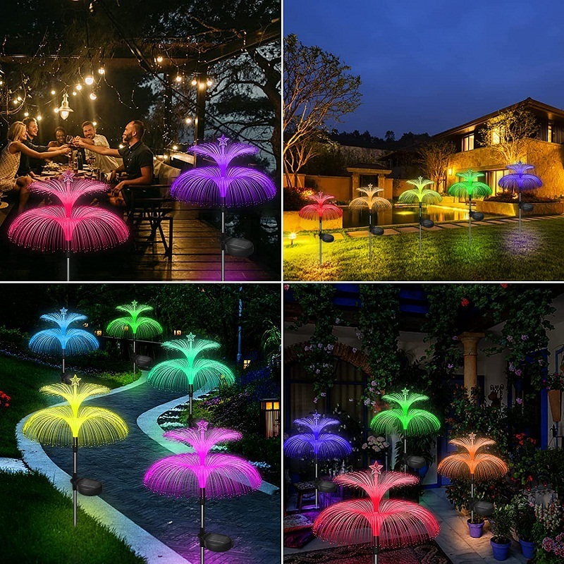 LED Outdoor Courtyard Lawn Light Garden Floor Insertion Landscape Light Solar Simulation Jellyfish Fireworks Light