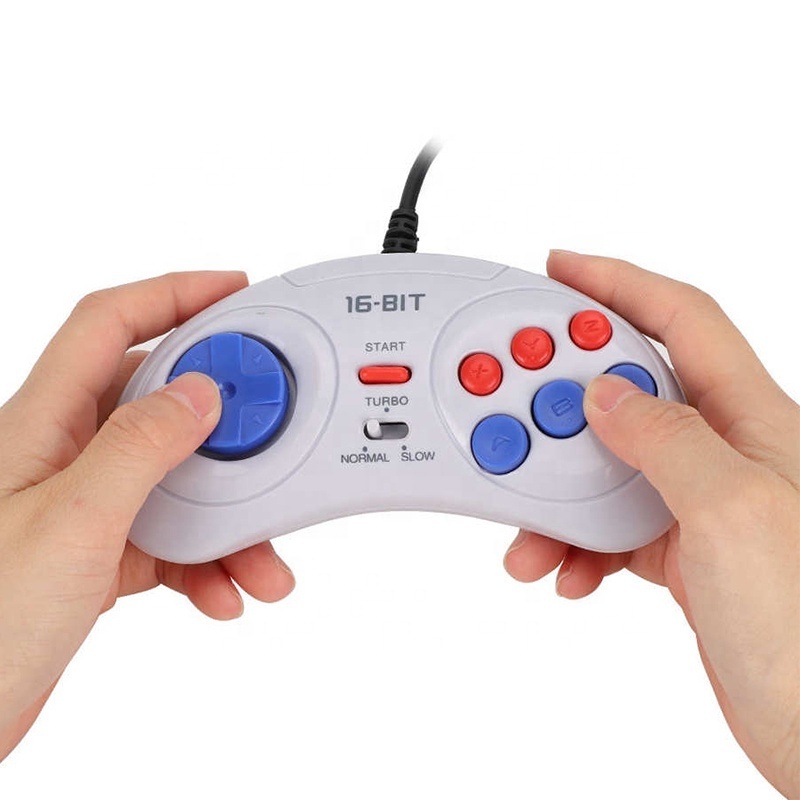 Wired 16Bit Joystick For MD SEGAS Gaming Controller 9 Holes 6Button Gamepad Handle Controls