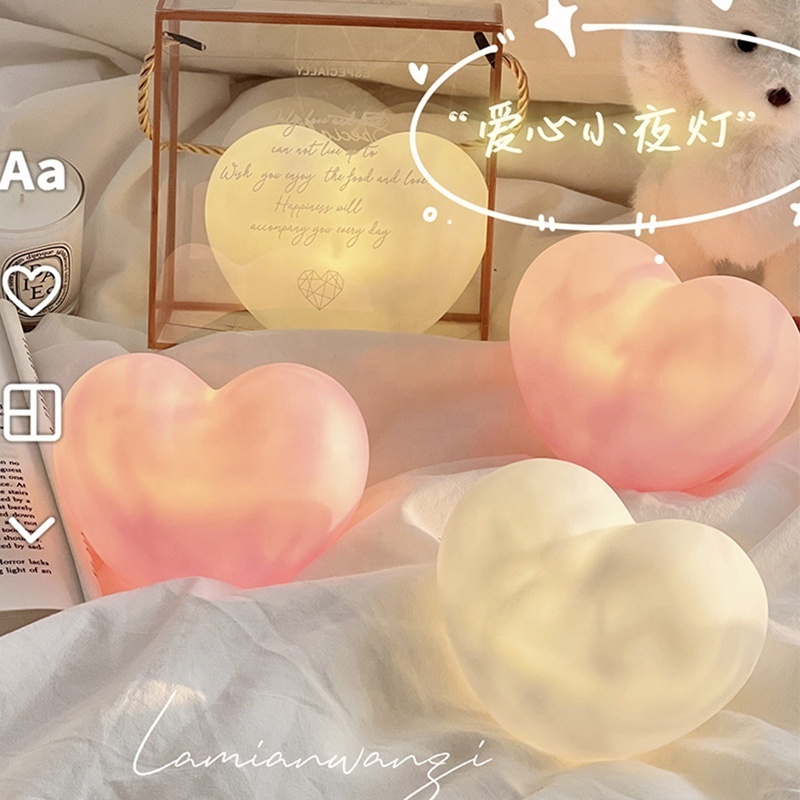 Love Heart Moon Lamp Button Battery Powered Creative Heart LED 3D Light Romantic Wedding Pink Night Lights Valentine's Day Gift