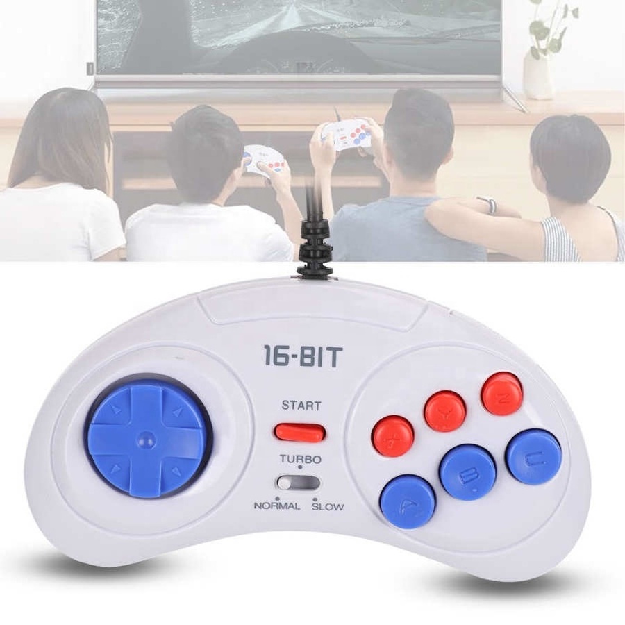 Wired 16Bit Joystick For MD SEGAS Gaming Controller 9 Holes 6Button Gamepad Handle Controls