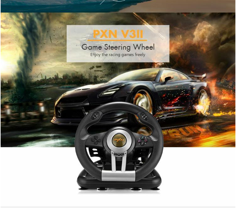 PXN V3II Gaming Steering Wheel Pedal Vibration Racing Game Controller for Xboxes One for PC for PS3 PS4 for N-Switch