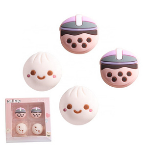 Creative For Nintend Switch Rocker Cover Protective Analog Grips For Ns Oled Lite Silicone Cute Milk Tea Buns Thumbstick