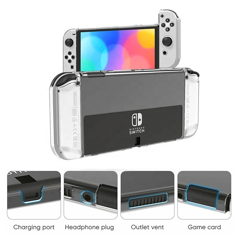 Clear Transparents Protective Cover For Nintend Switch OLED PC Protective Case For NS OLED Crystal Shell Protector