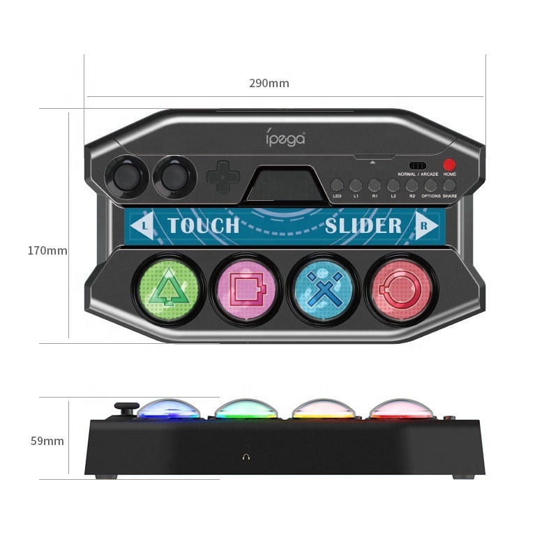 PG-P4016 For PS4 PS5 Game Controller Joystick With Touch Bar LED Light Game Hatsunes Mikus/DIVA Future Tone DX Gamepad