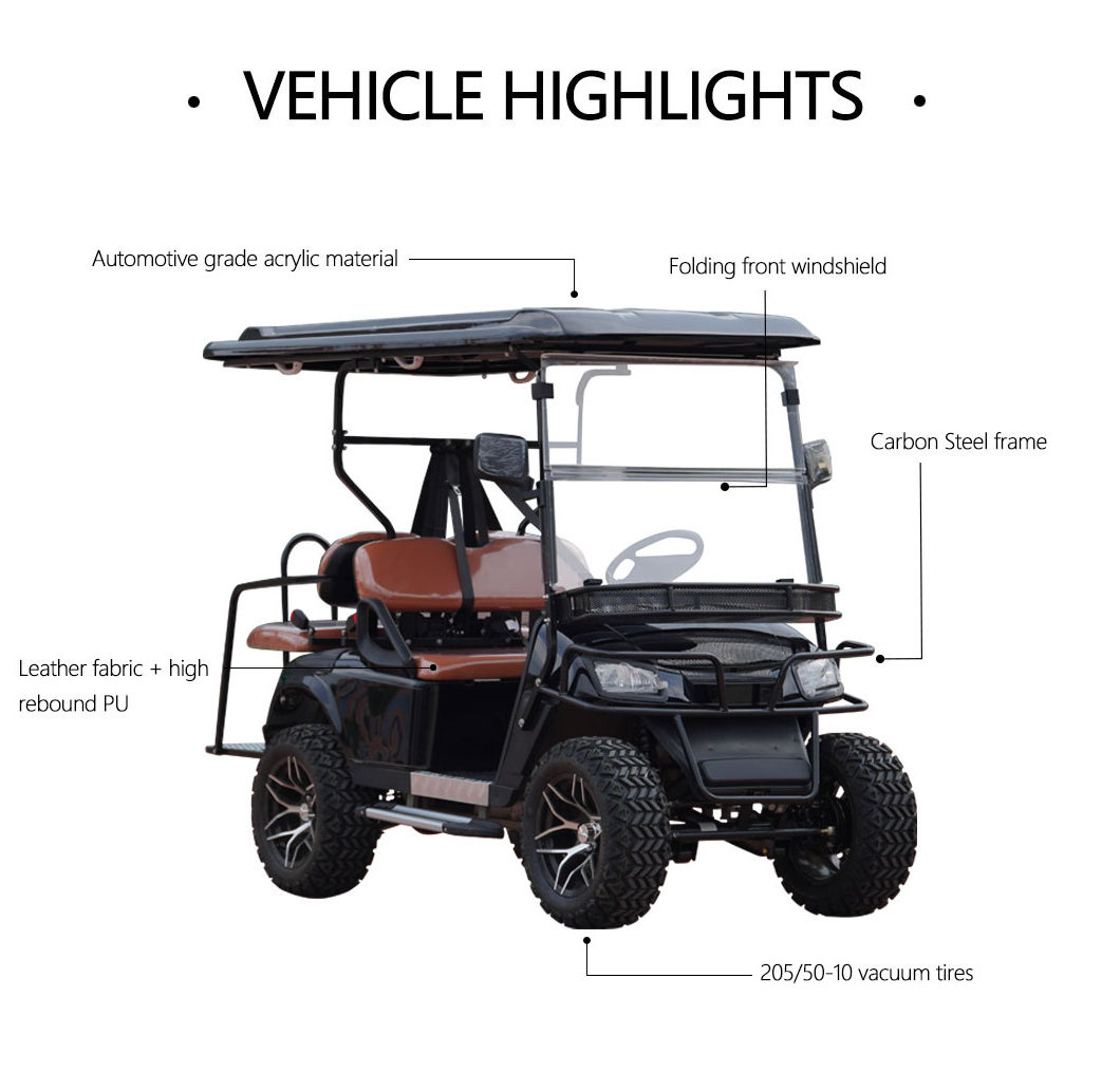 Cheap electric golf carts chinese golf carts 60V 100AH Customizable club car golf cart