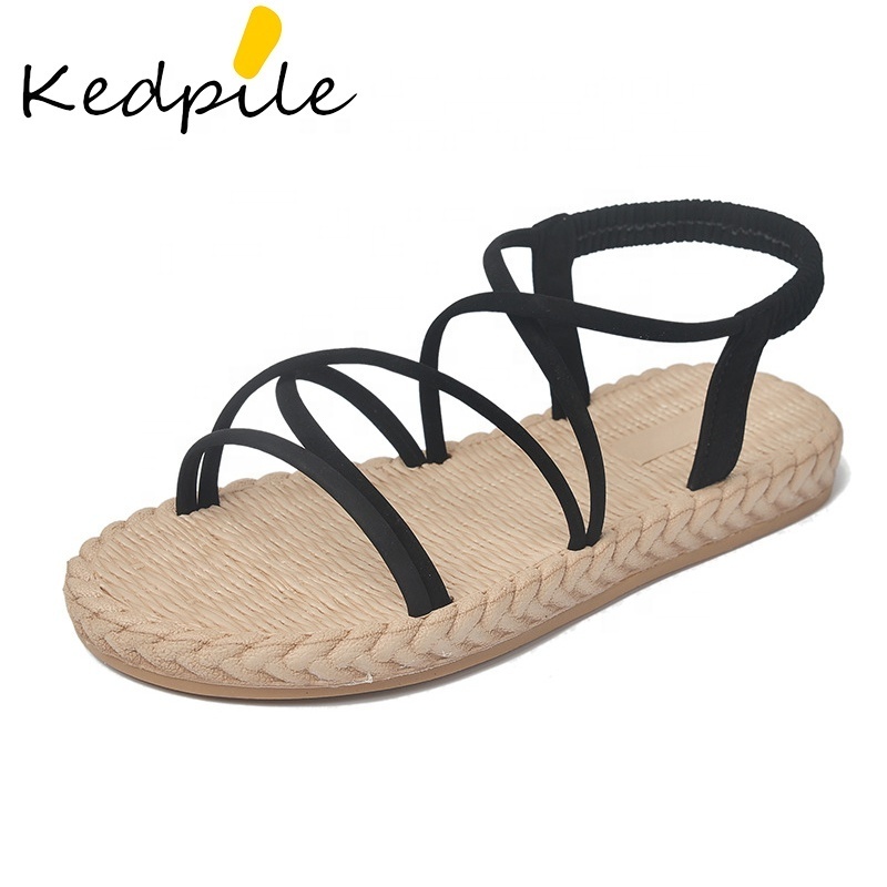 Flip-toe Sandals Female Flat New Student Strap Lace Gladiator rope roman Shoes