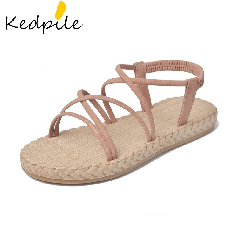 Flip-toe Sandals Female Flat New Student Strap Lace Gladiator rope roman Shoes