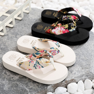 2023 New Summer Fashion Ladies Platform Beach Flip Flops Wedge Slippers For Women Pvc Pu Rubber Women's Summer Flat Shoes 1pcs