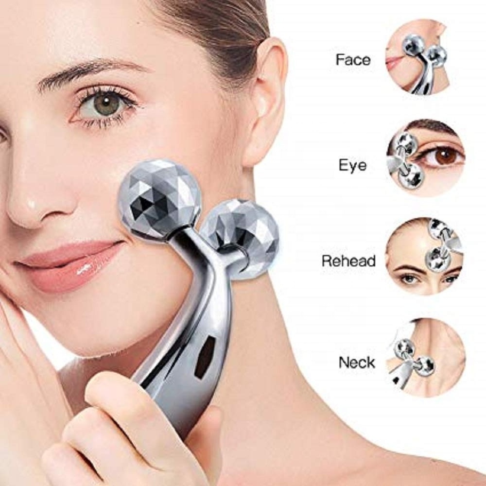 22 Portable Mini Handheld Silver Gold Face Lift Tool Anti Aging 3D Face Lift Roller Face Massager