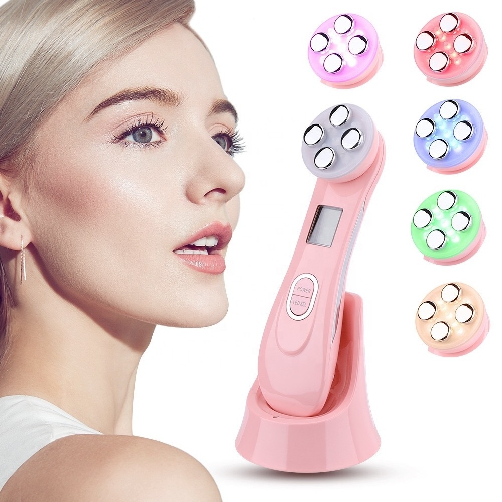 Beauty Supplier Home Use Tighten Skin Portable Thermo Face EMS Led Beauty Handheld RF Device For Anti Aging