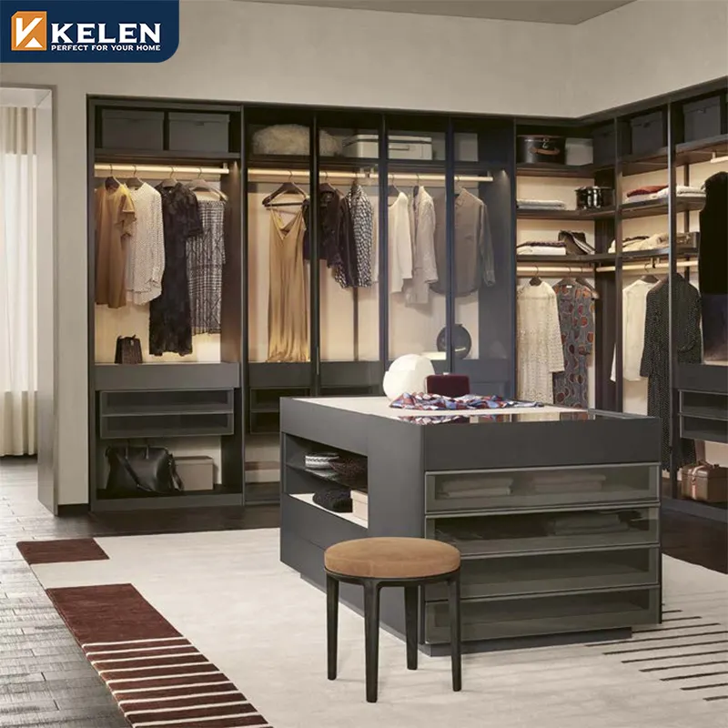 Kelen 2024 Modular modern customized closet designs clothes cabinets mdf style combination wardrobe closet wardrobes bedroom