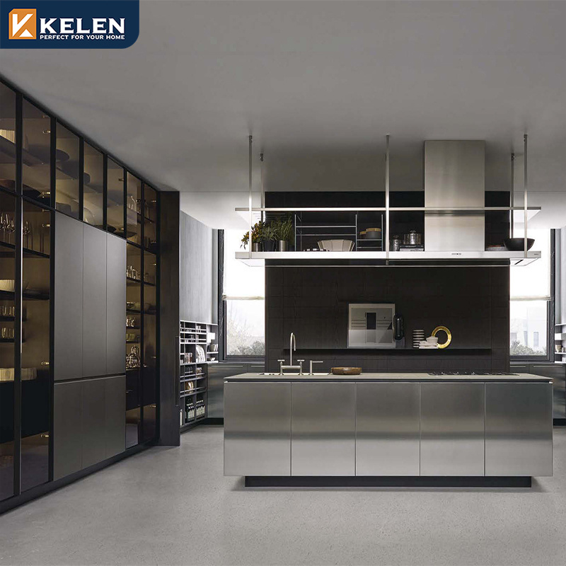 Kelen 2024 modular door custom ss made in china aluminum outdoor kitchens 304 stainless steel kitchen cabinet