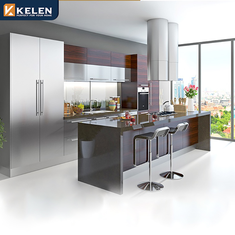 Kelen 2024 modular door custom ss made in china aluminum outdoor kitchens 304 stainless steel kitchen cabinet