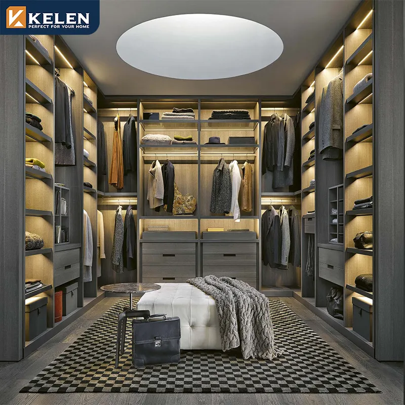 Kelen 2024 Luxury Modern armarios bedroom furniture set Furniture Cabinets Clothes Closet Walk In closet with mirror wardrobe