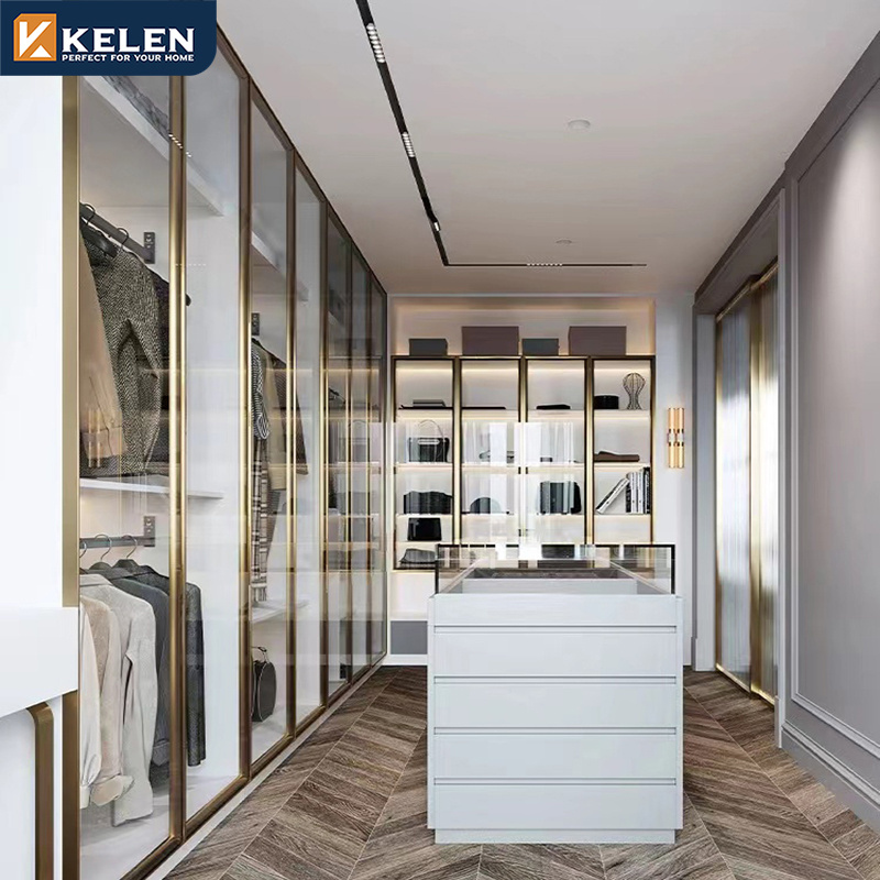 Kelen 2024 Luxury Modern armarios bedroom furniture set Furniture Cabinets Clothes Closet Walk In closet with mirror wardrobe