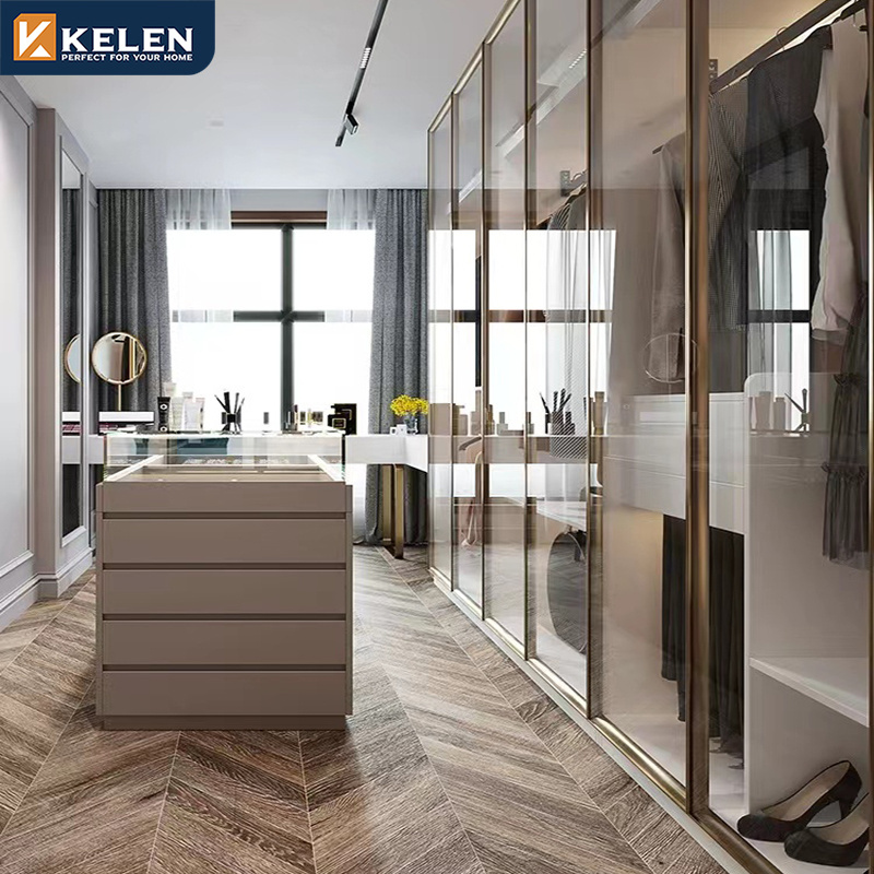 Kelen 2024 Luxury Modern armarios bedroom furniture set Furniture Cabinets Clothes Closet Walk In closet with mirror wardrobe