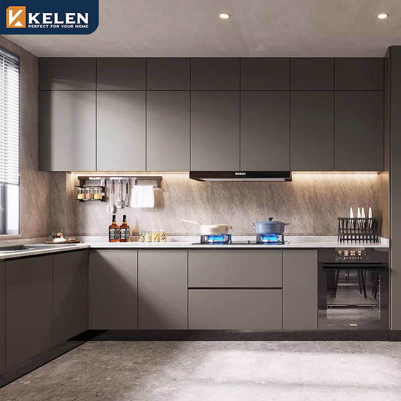 KELEN 2024 kitchen cabinet pantry supplier modular wall modern wood customization furniture kitchen cabinet