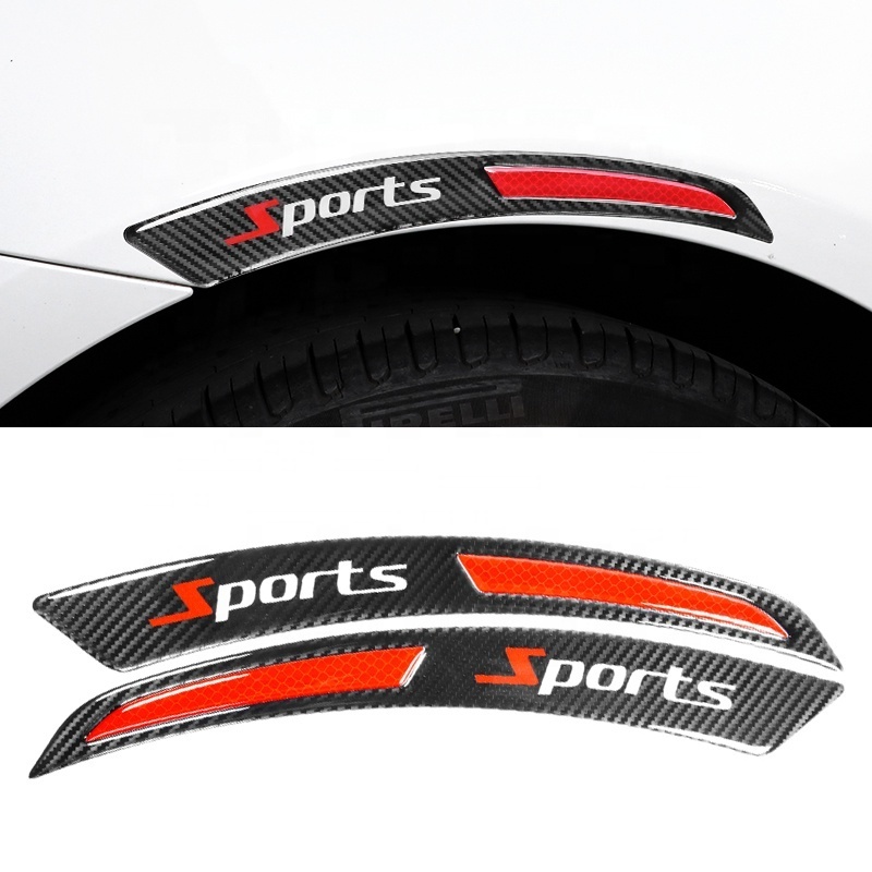 2PCS Anti-Collision Strips Warning Reflective Stickers Car Reflective Stickers Reflective Bumper Wheel Eyebrow Fender Stickers