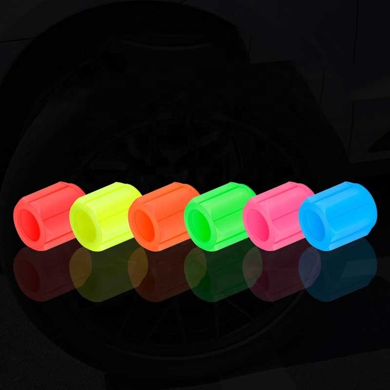 Universal Luminous Tire Valve Cap Car Wheel Hub Glowing Car Tire Valve Cap Car Valve Caps for Motorcycle Bike