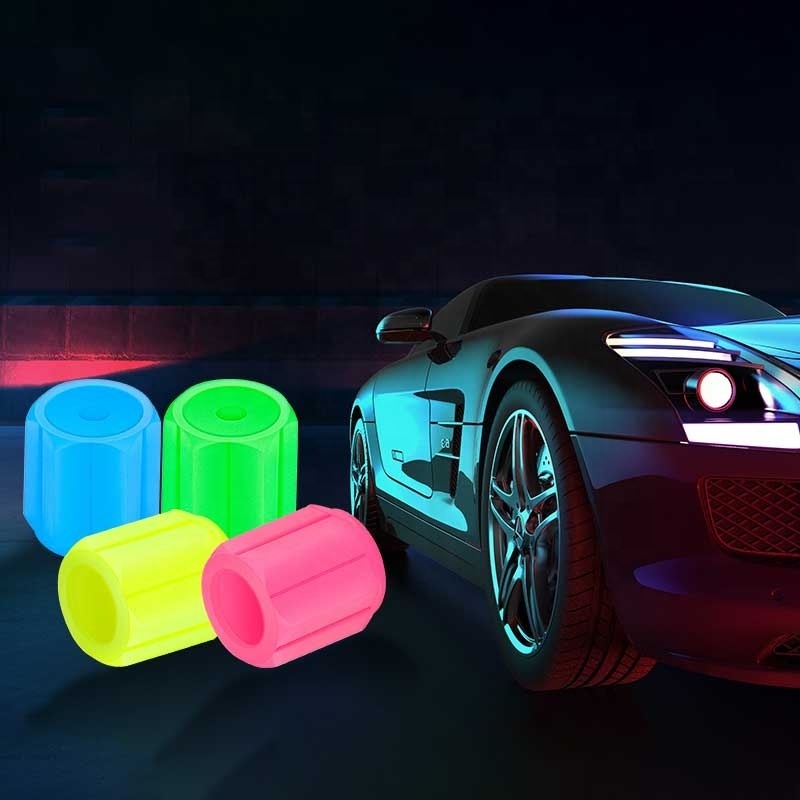 Universal Luminous Tire Valve Cap Car Wheel Hub Glowing Car Tire Valve Cap Car Valve Caps for Motorcycle Bike