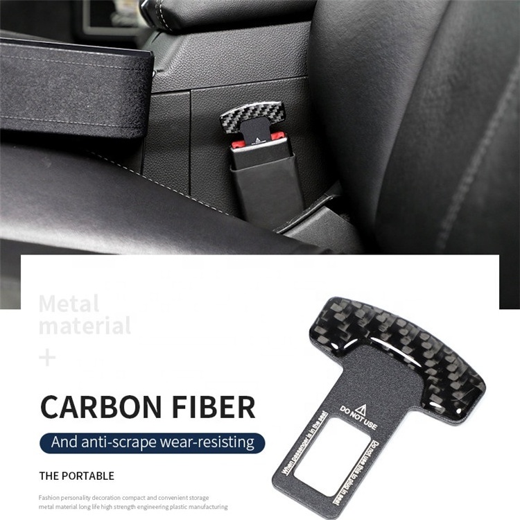 Factory Custom Logo Carbon Fiber Car Seat Belt Extender Seat Belt Buckle Safety Belt Buckle Clip