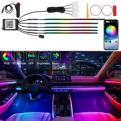 Acrylic Chasing RGB Auto Atmosphere Light LED Strip Interior Decorative  APP Control Car Ambient Light Kit Neon Car Lights