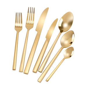 Wholesale stainless steel cutlery gold forks and knives for wedding