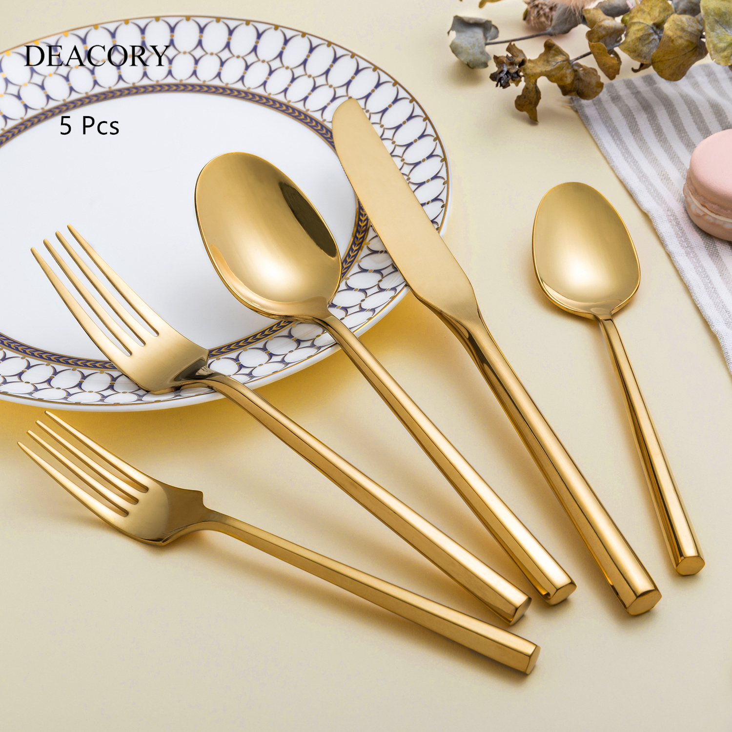 Wholesale stainless steel golden cutlery for wedding event