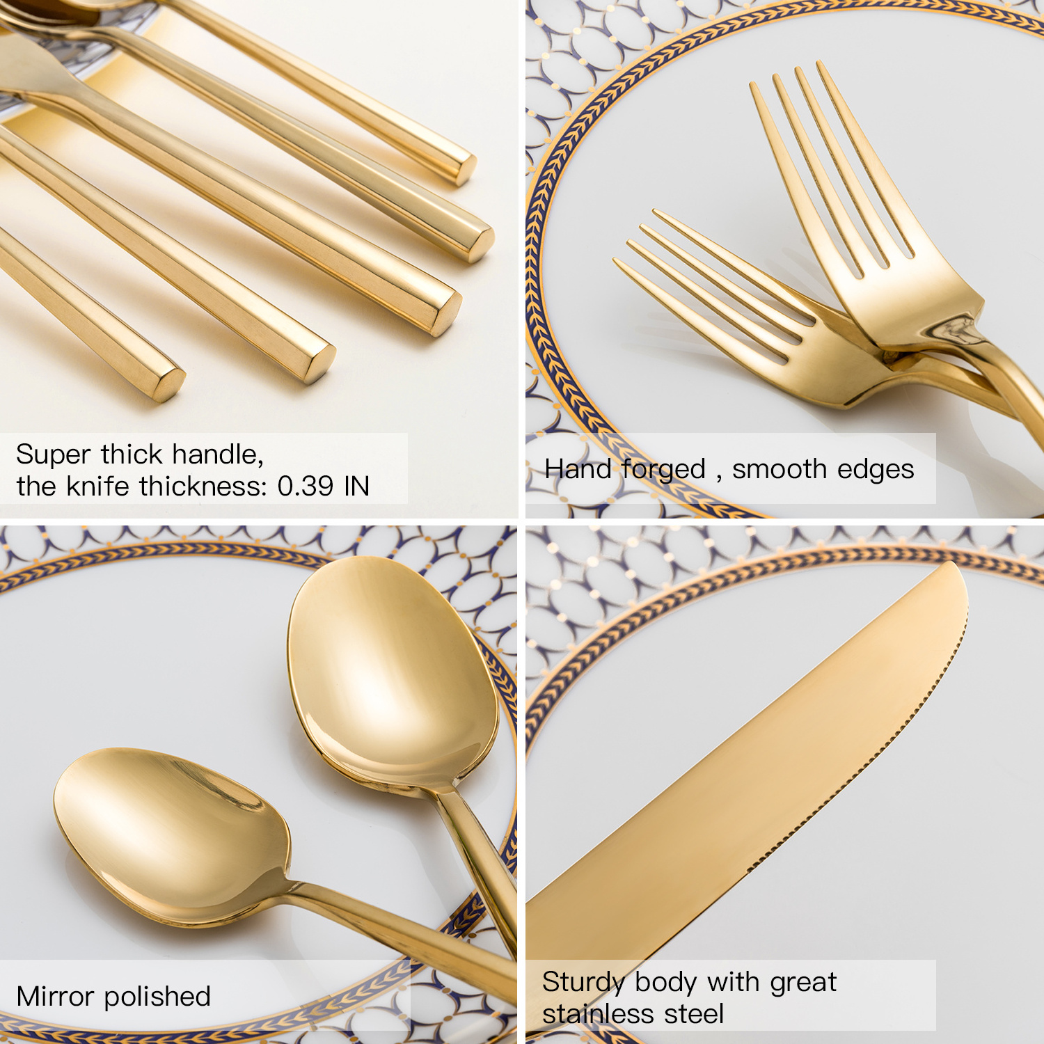 Wholesale stainless steel golden cutlery for wedding event