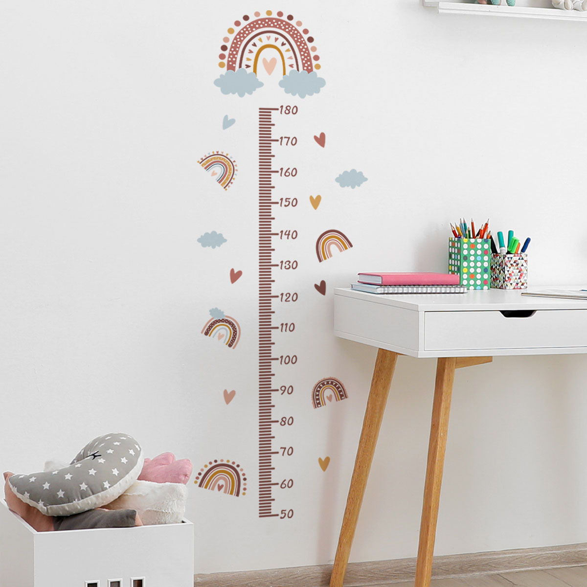 Removable Boho Rainbow Wallpaper Height Paste Children's Room Kindergarten wall decoration stickers