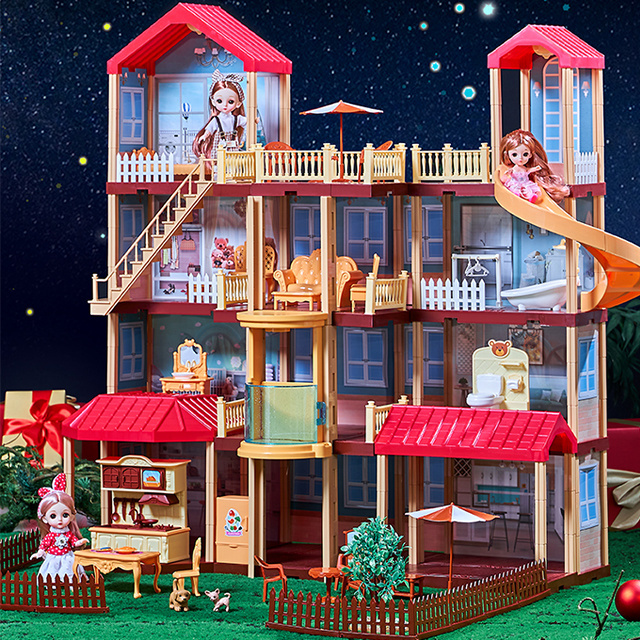 Hot selling Luxury House Villa Accessories Toys Doll House Set