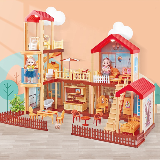 Hot selling Luxury House Villa Accessories Toys Doll House Set