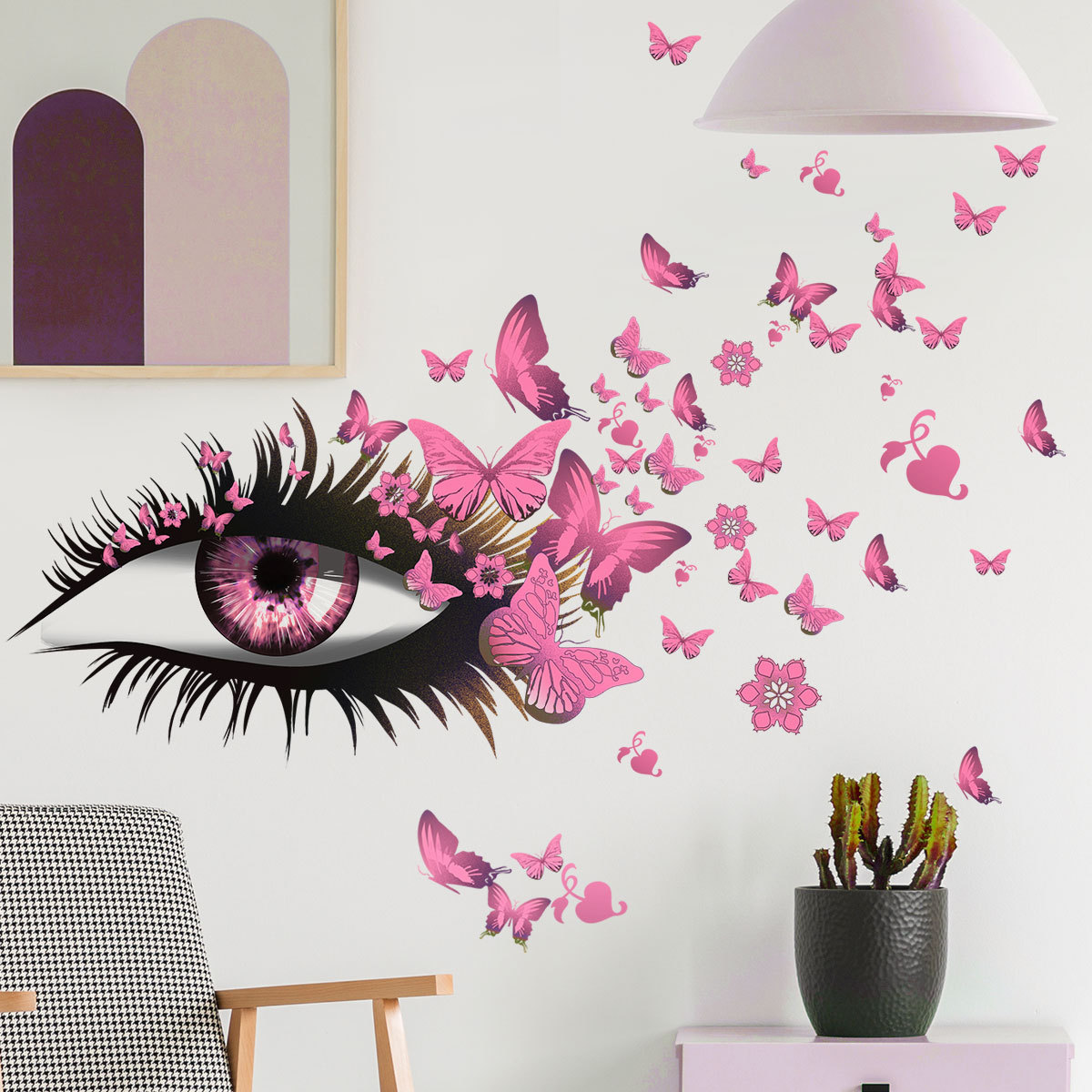 Creative Blue Eyes Butterfly Wall Stickers Living Room Wall Decoration Bedroom Renovation Atmosphere Wall Decals