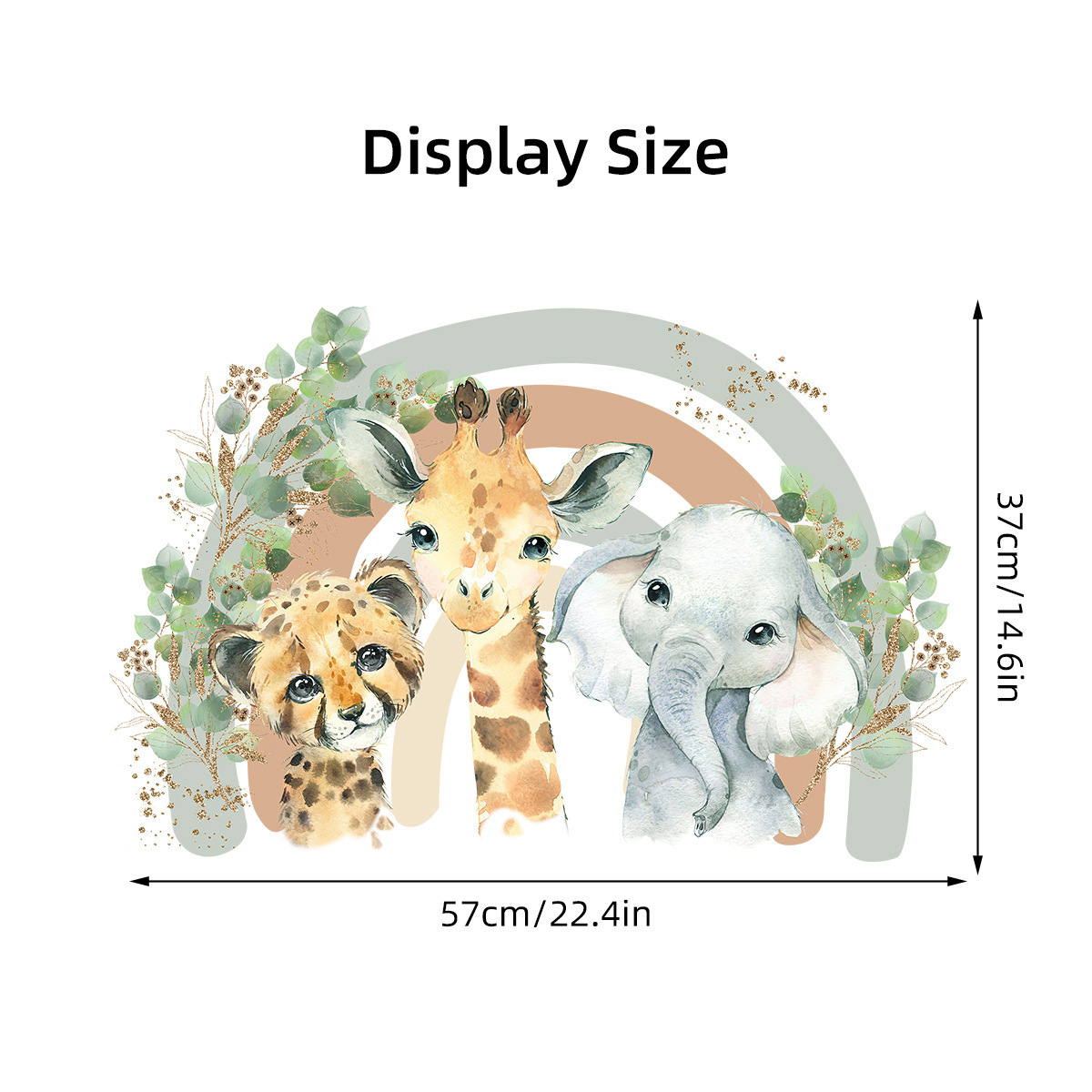 Custom Plant Wall Sticker Elephant Lion Giraffe Animals Wall Decals Eco-friendly for Children Room Easy Stick and Peel